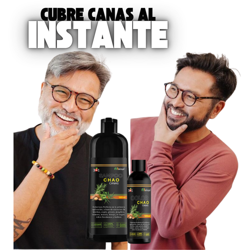 CHAO CANAS® KIT 3 en 1 | Tratamiento Anticanas para Cabello y Barba