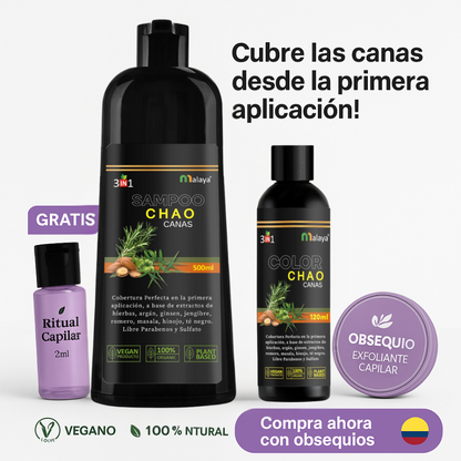 CHAO CANAS® KIT 3 en 1 | Tratamiento Anticanas para Cabello y Barba