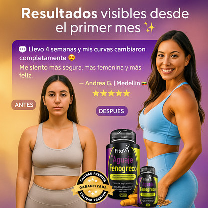 Consigue Curvas de manera Natural con Aguaje + Fenogreco