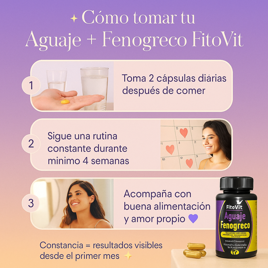 Consigue Curvas de manera Natural con Aguaje + Fenogreco